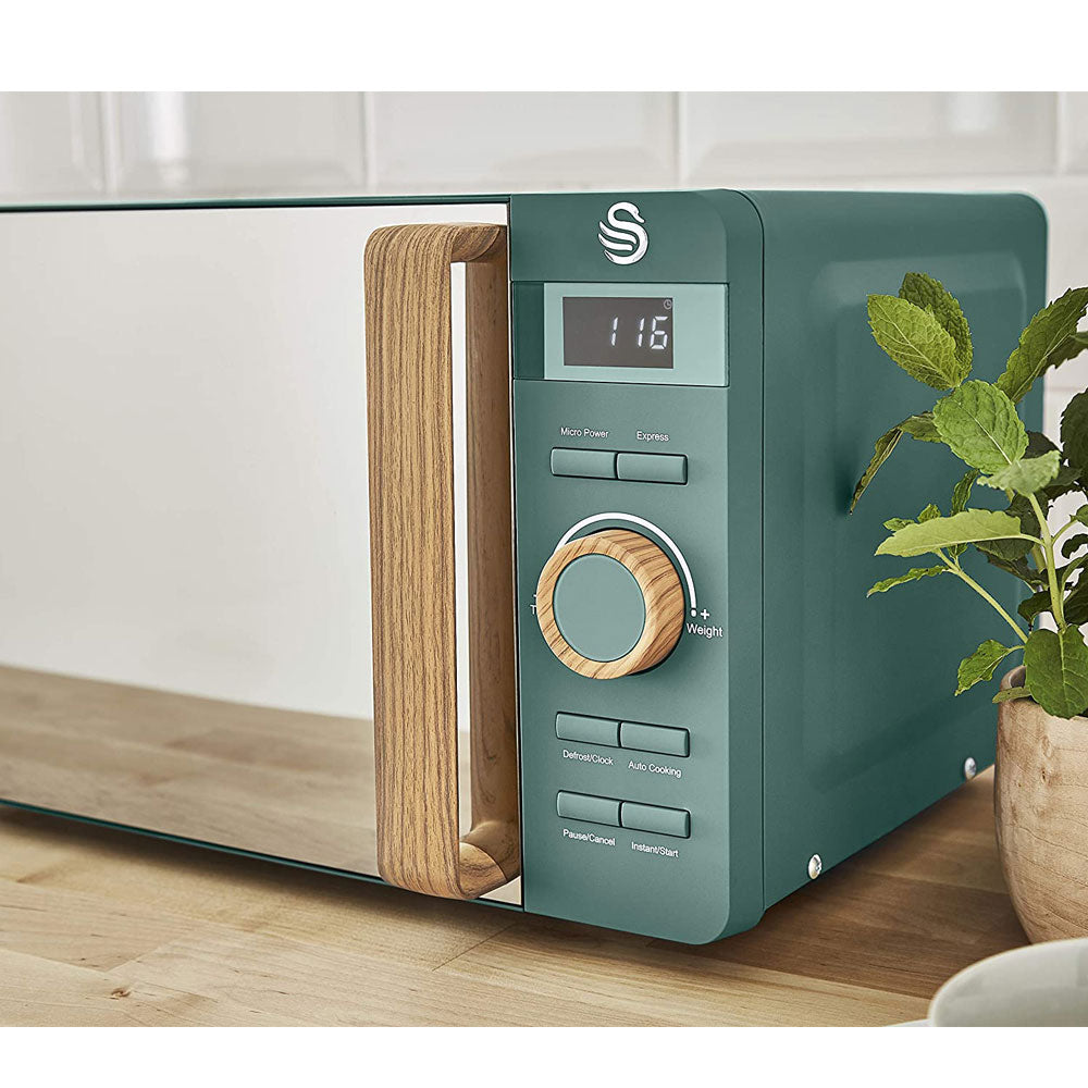 Swan Nordic Digital Microwave Matte Finish 6 Power Levels 800 W 20 Litre - Pine Green
