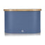 Swan Nordic Oval Bread Bin With Bamboo Cutting Board Lid Soft Touch Finish - Blue