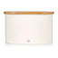 Swan Nordic Oval Bread Bin With Bamboo Cutting Board Lid Soft Touch Finish - Cotton White