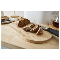 Swan Nordic Oval Bread Bin With Bamboo Cutting Board Lid Soft Touch Finish - Cotton White