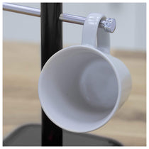 Swan Retro 6 Cup Mug Tree Weighted Base Polished Metal - Black