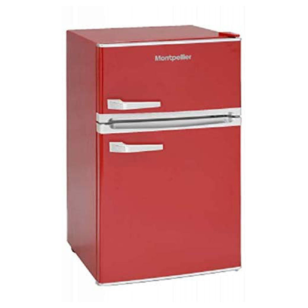 Montpellier Under Counter Retro Under Counter Fridge Freezer 26 Litres - Red