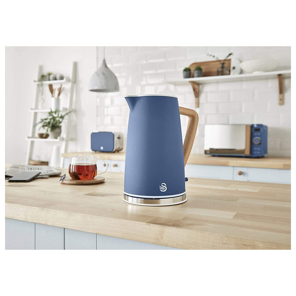 Swan Nordic Rapid Boil Jug Kettle Stainless Steel 3000 W 1.7 Litre - Blue