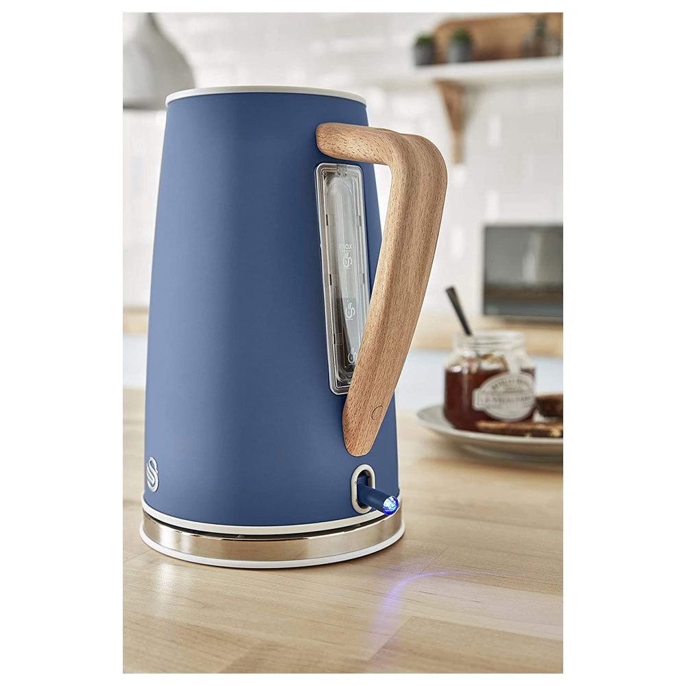 Swan Nordic Rapid Boil Jug Kettle Stainless Steel 3000 W 1.7 Litre - Blue