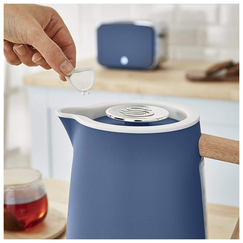 Swan Nordic Rapid Boil Jug Kettle Stainless Steel 3000 W 1.7 Litre - Blue