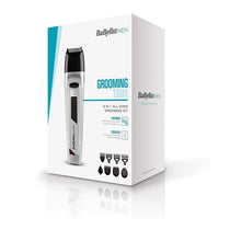 Babyliss 8 In 1 Mens Cordless Nose Body Hair Clipper Beard Trimmer Grooming Kit - Silver