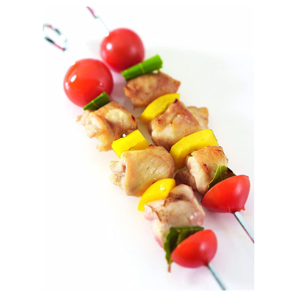 KitchenCraft Flat-Sided Metal Barbeque Skewer Set (30 cm) - Stainless Steel