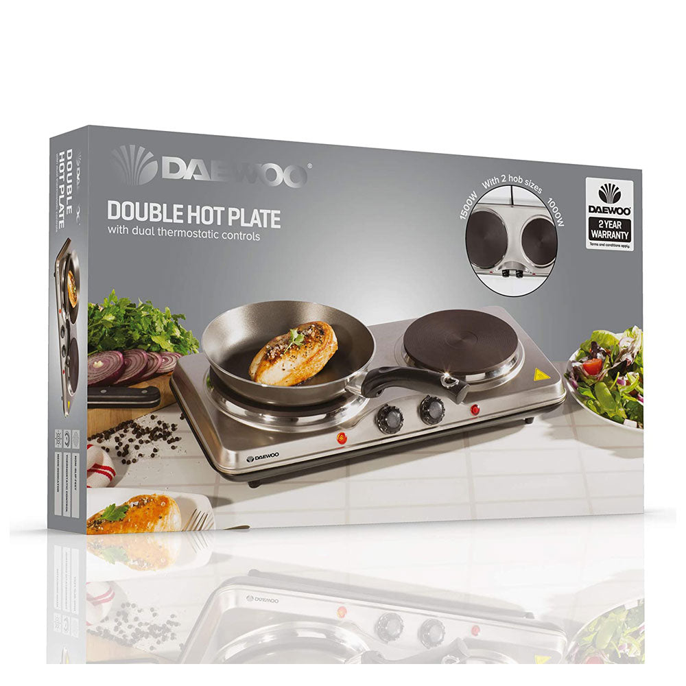 Daewoo Dual Hot Plate Stainless Steel - Silver