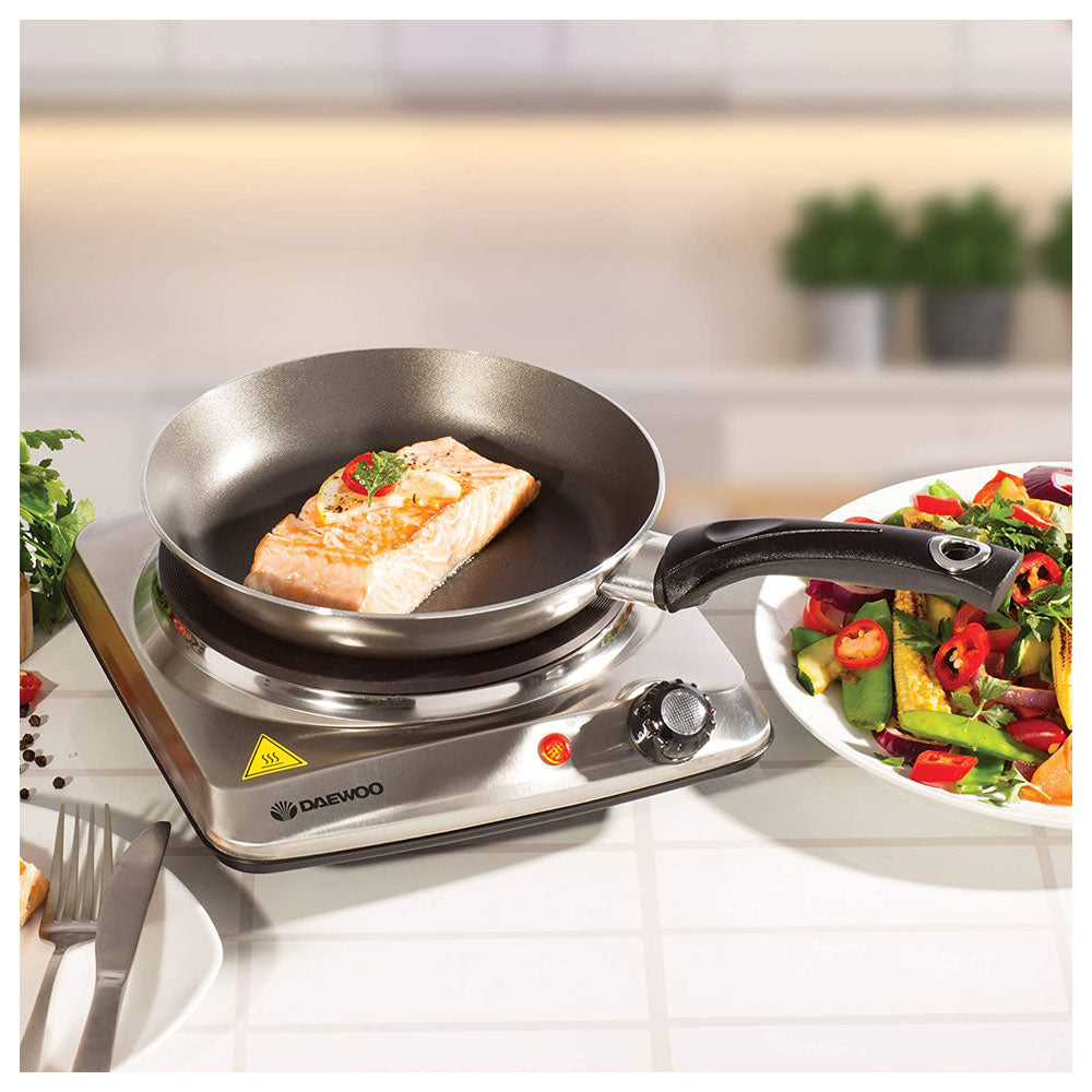 Daewoo Single Hot Plate Stainless Steel Cast Iron - Silver