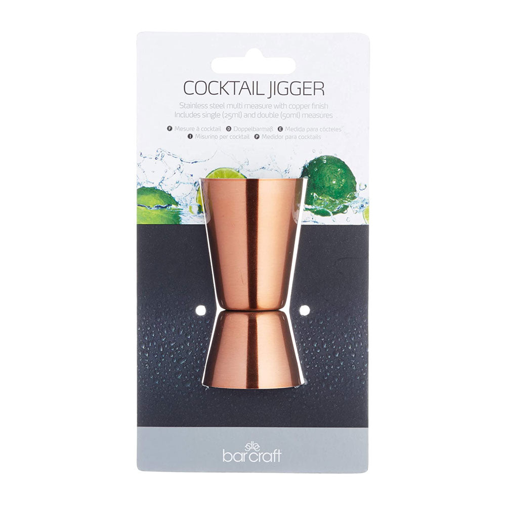 KitchenCraft BarCraft Dual Cocktail Jigger/Spirit Measure Stainless Steel Copper Finish 25/50 ml