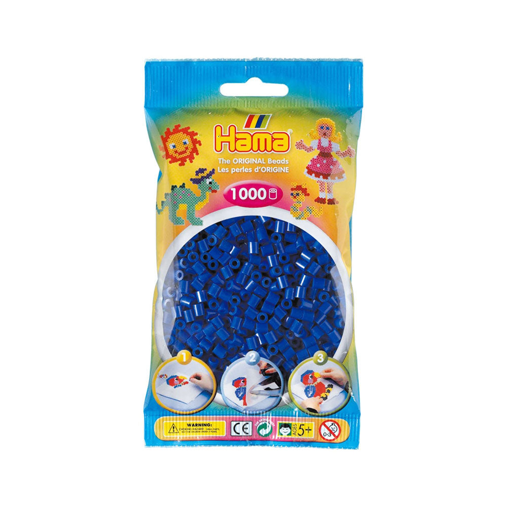 Hama 1000 Midi Beads In Bag Cylindrical Plastic - Dark Blue