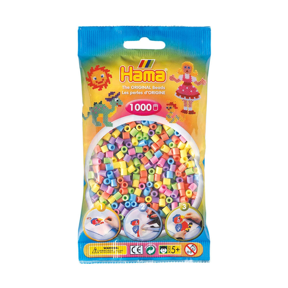Hama 1000 Midi Beads In Bag Cylindrical Plastic - Pastel Color Mix Main image