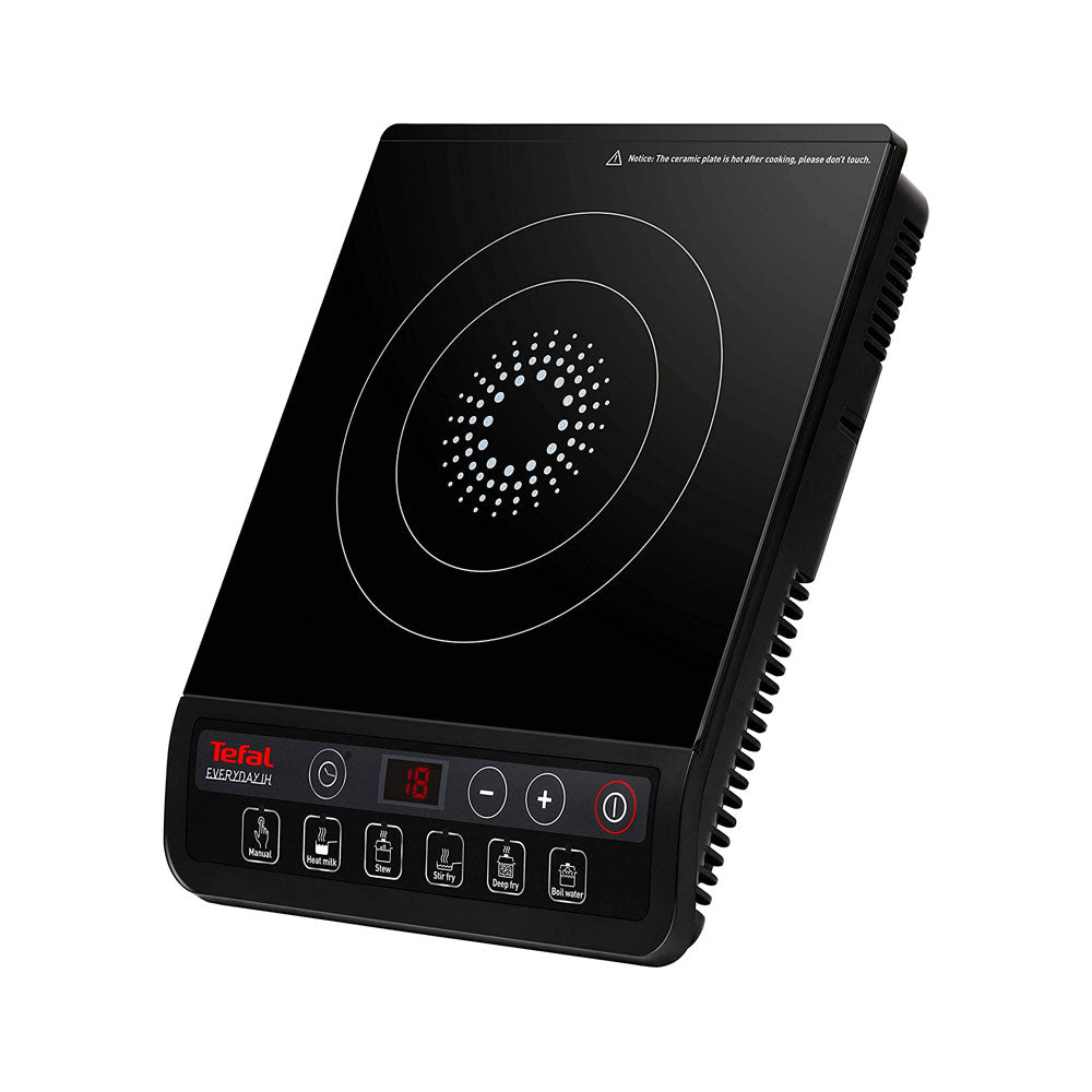 Tefal Everyday Induction Hob Ceramic Plate with 6 Pre-Set Cooking Programmes - Black