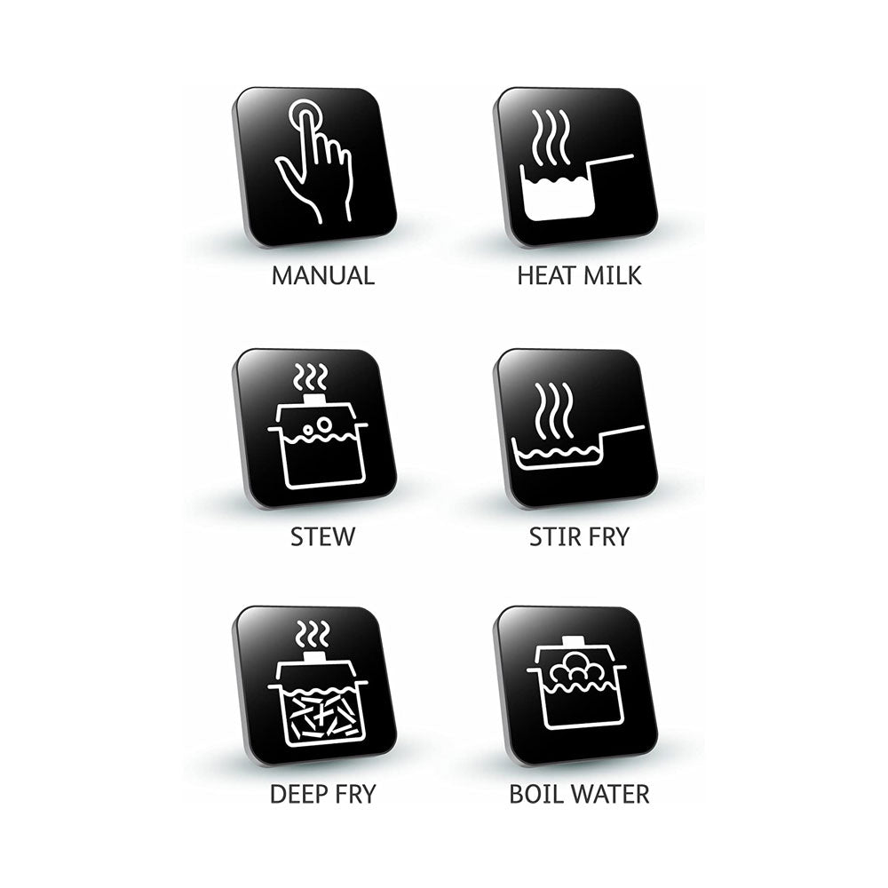 Tefal Everyday Induction Hob Ceramic Plate with 6 Pre-Set Cooking Programmes - Black