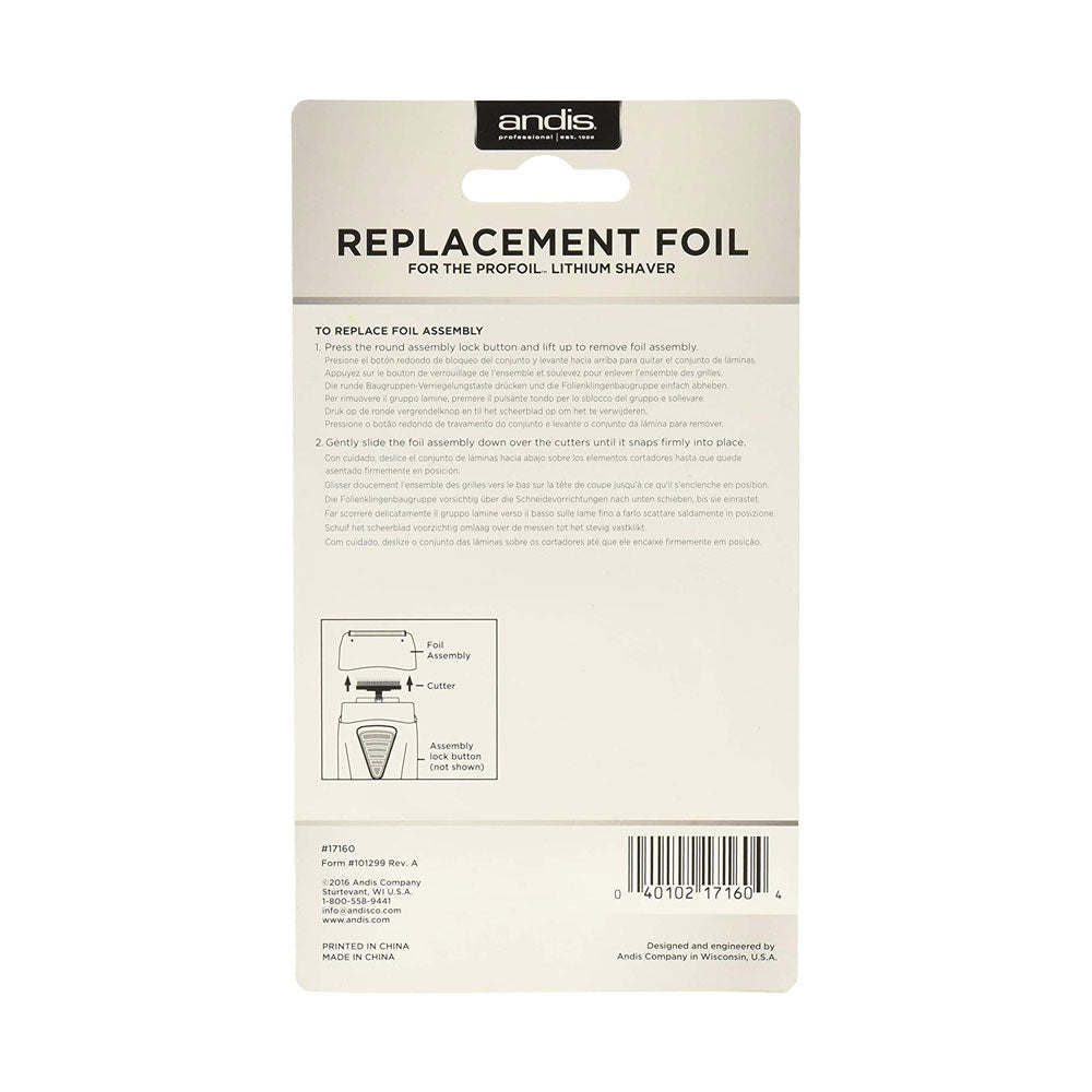Andis ProFoil Lithium Titanium Foil Shaver Replacement Shaver Head - 17285