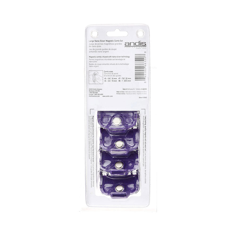 Andis Single Magnetic Comb Set Large - 4pcs