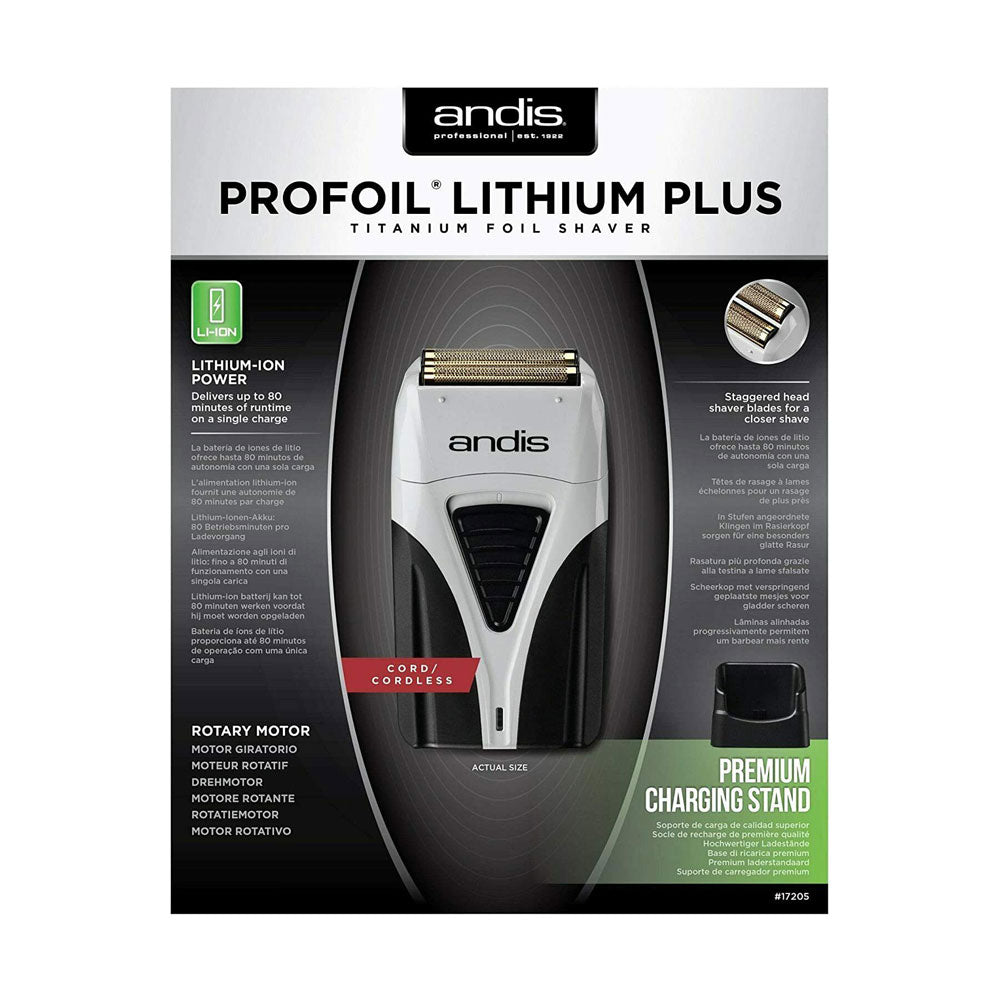 Andis TS-2 ProFoil Lithium Titanium Cordless Foil Shaver Grey & Black