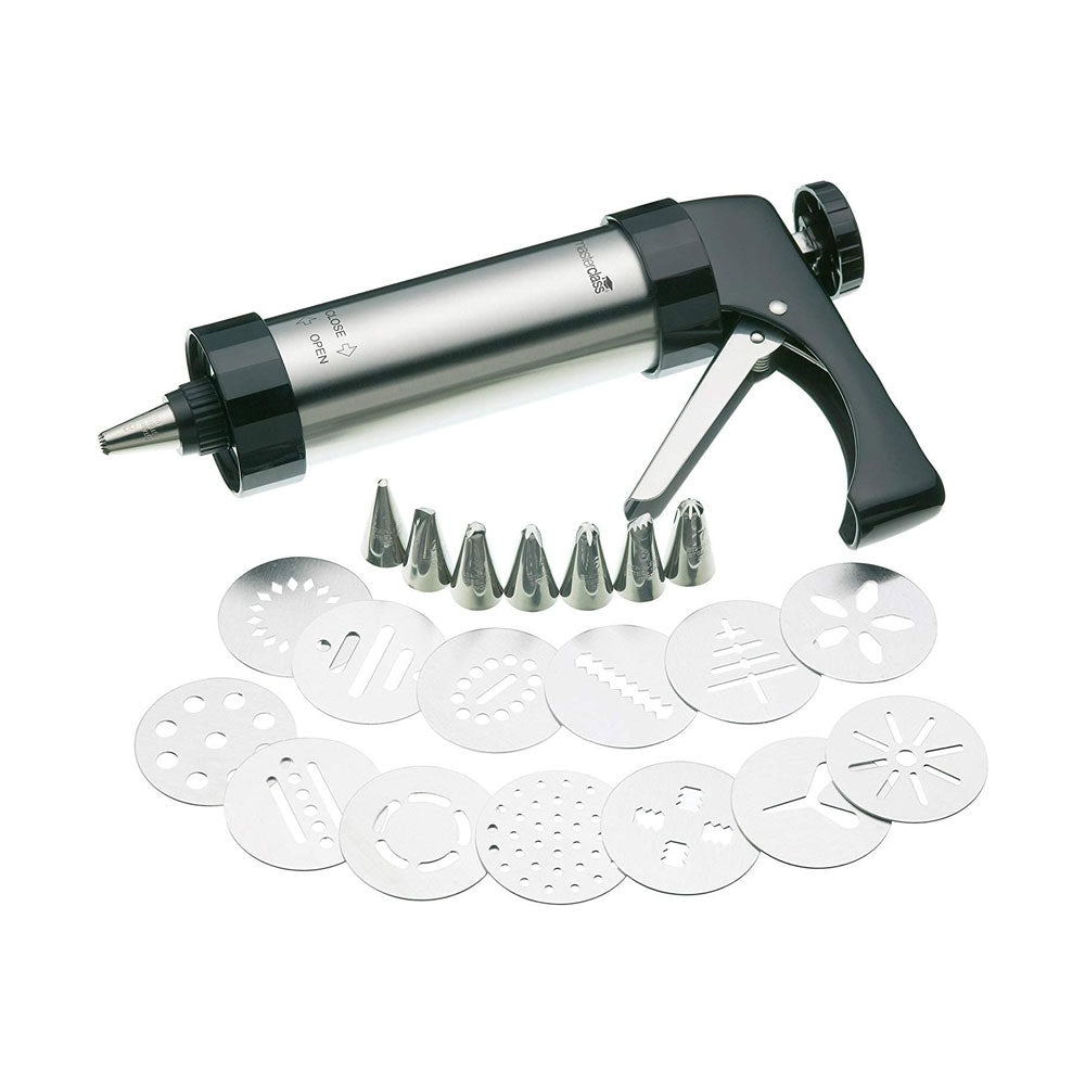 KitchenCraft MasterClass Biscuit Making And Icing 22 Pieces Set Stainless Steel - Silver