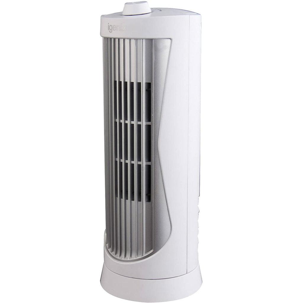 Igenix 12 Inch Oscillating Mini Tower Fan With 2 Speed Settings - White