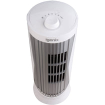 Igenix 12 Inch Oscillating Mini Tower Fan With 2 Speed Settings - White