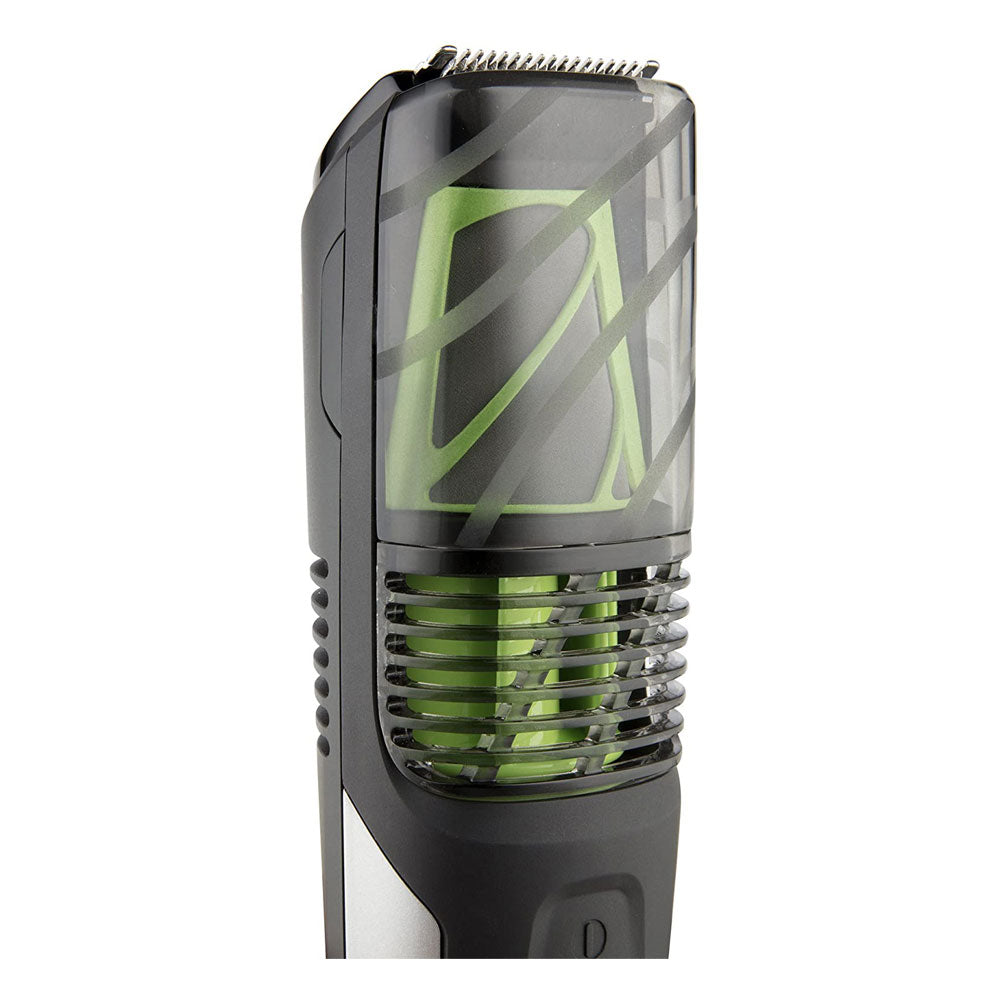 Remington Mens Beard And Stubble Trimmer With Vacuum Chamber To Catch Trimmed Hair - Black/Green