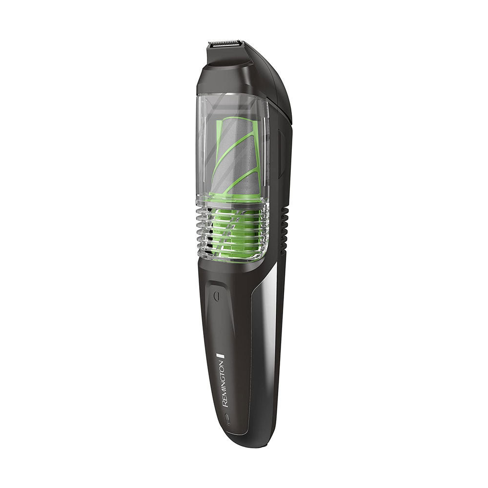 Remington Mens Beard And Stubble Trimmer With Vacuum Chamber To Catch Trimmed Hair - Black/Green