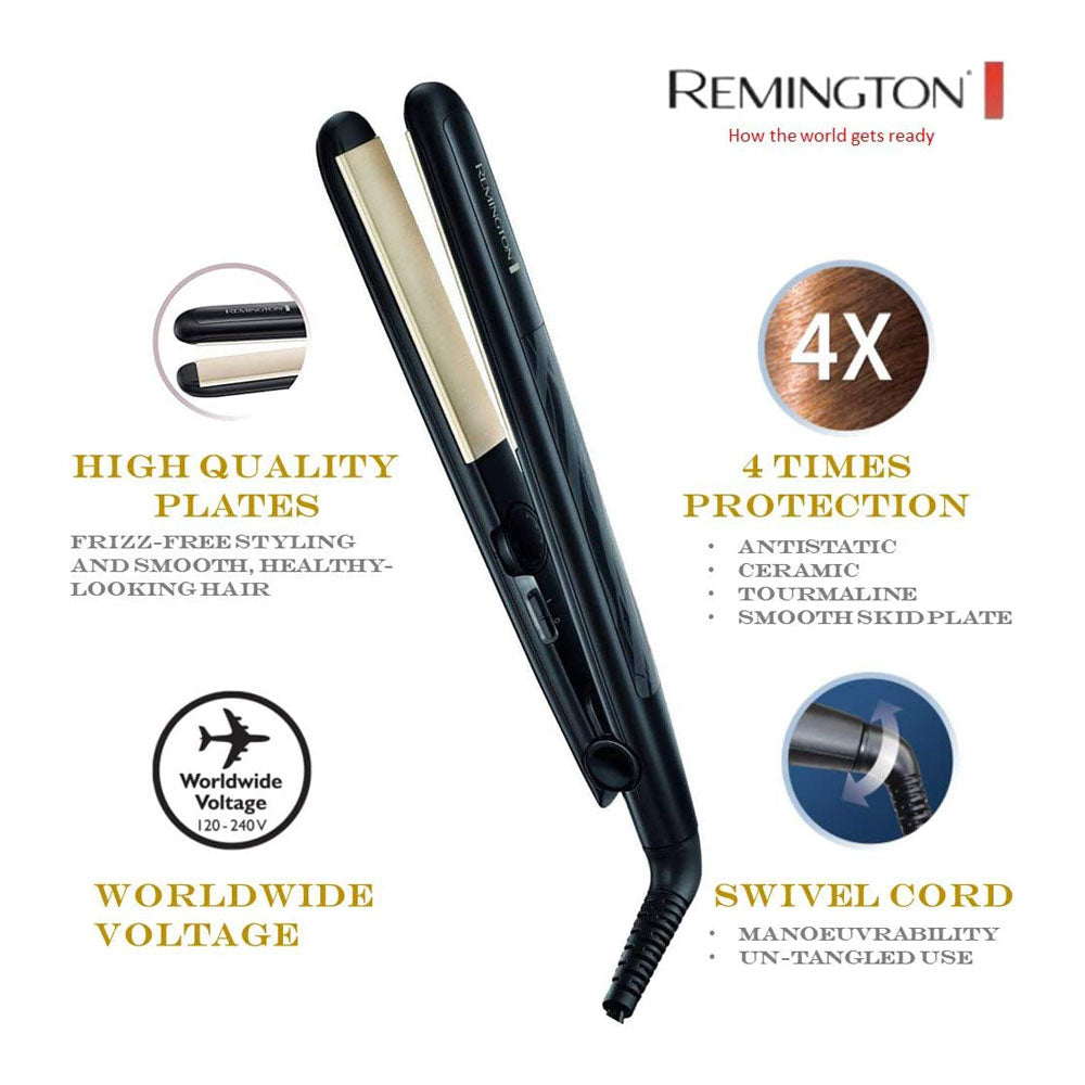 Remington Ceramic Straight 230C Slim Hair Straightener 4 x Protection