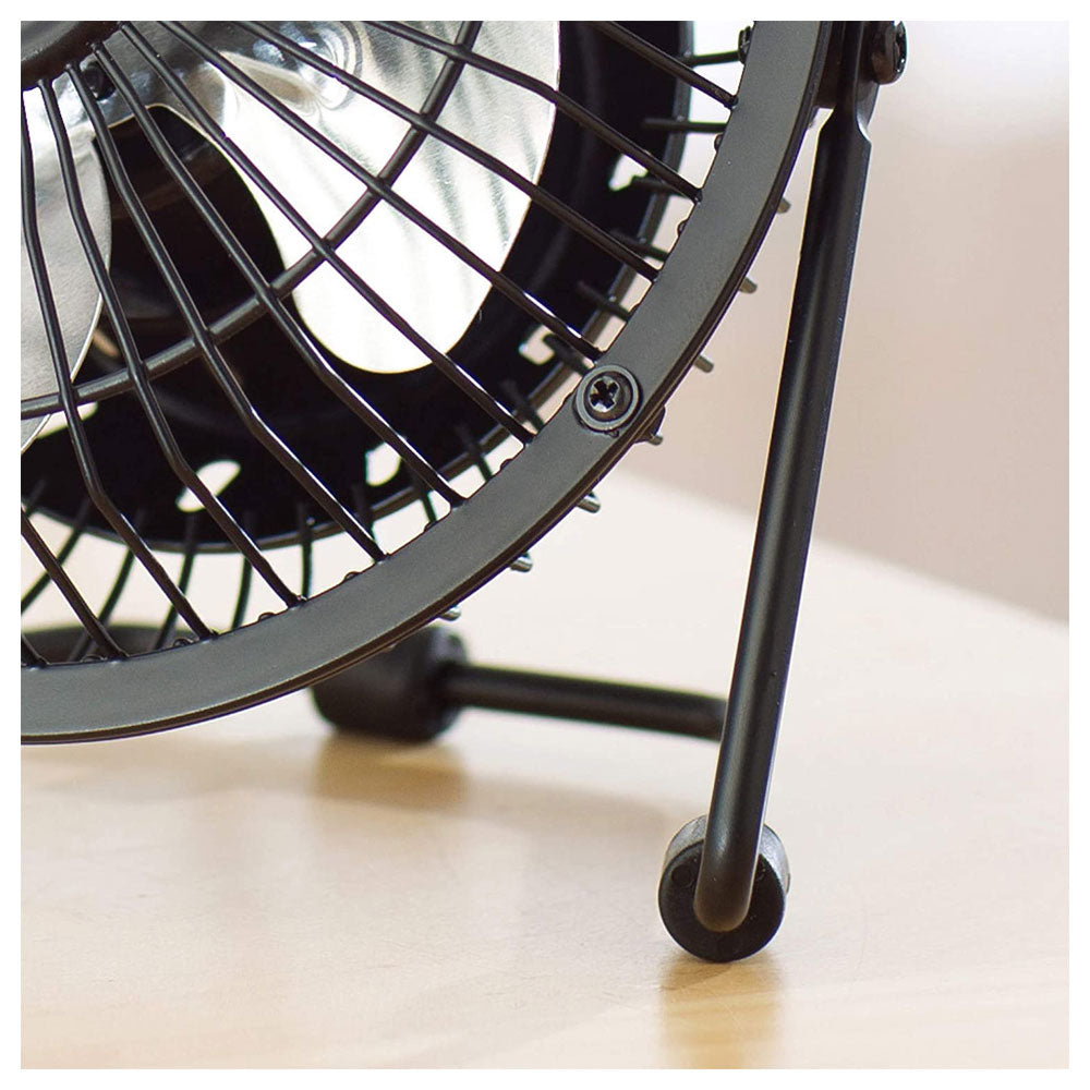Fine Elements 4 Inch Mini Portable USB Desk Table Fan Aluminum - Black