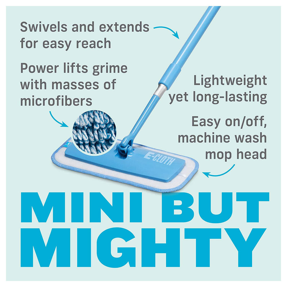 E-Cloth Bath And Tile Mini Deep Clean Mop Microfiber - Blue & Silver