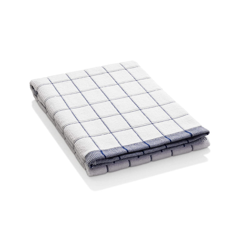 E-Cloth Classic Check Tea Towel Microfibere 1 Pack - Blue