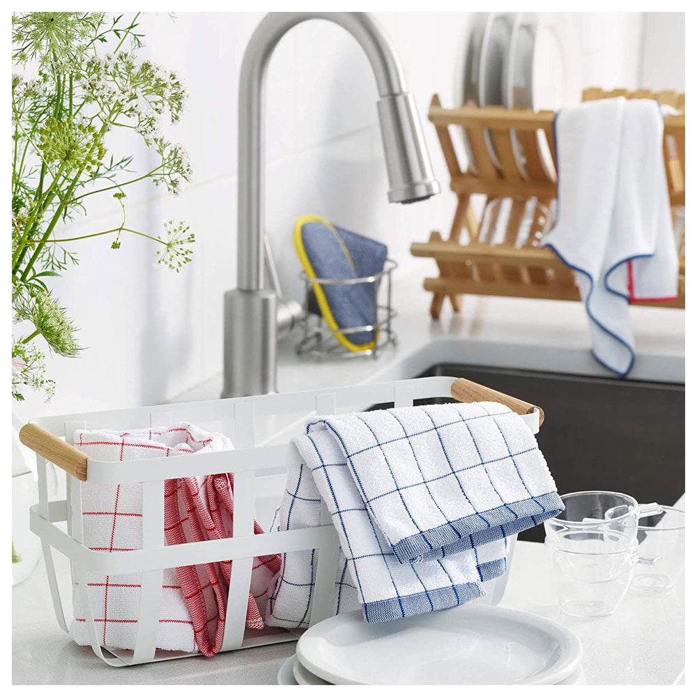E-Cloth Classic Check Tea Towel Microfibere 1 Pack - Blue Secondary image
