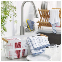 E-Cloth Classic Check Tea Towel Microfibere 1 Pack - Blue