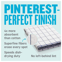 E-Cloth Classic Check Tea Towel Microfibere 1 Pack - Blue