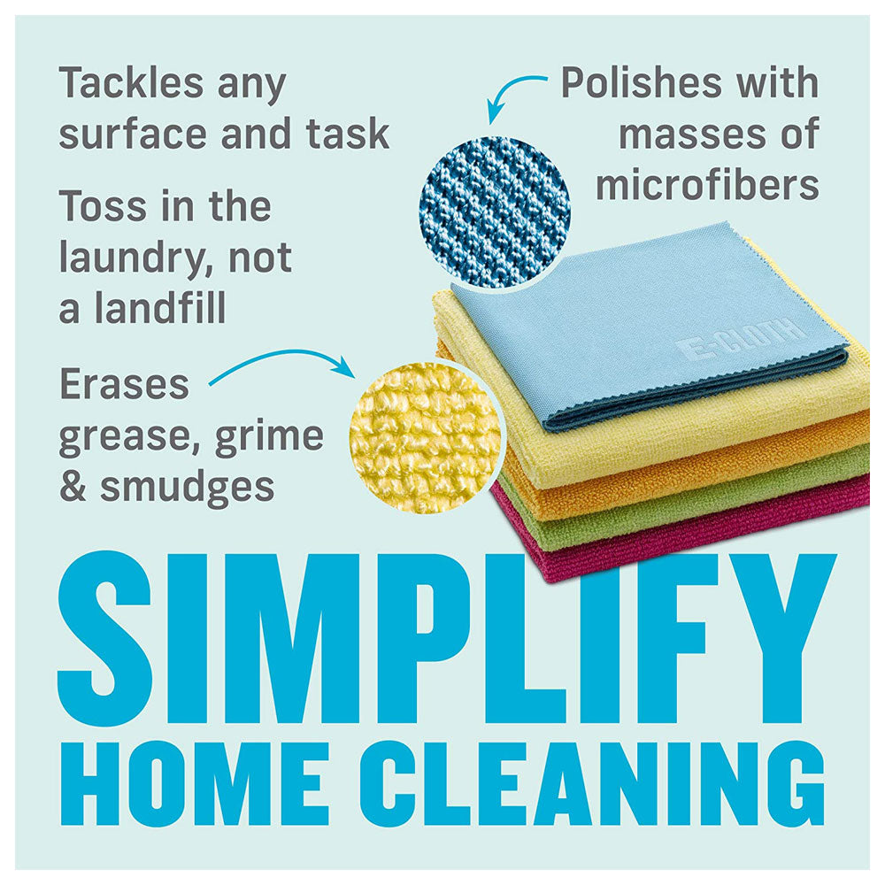 E-Cloth Starter Cleaning Microfiber 5 Cloth Pack - Assorted Colors