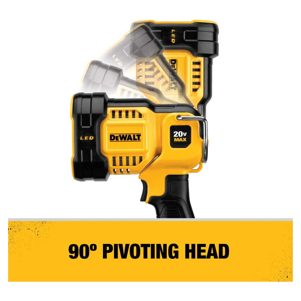 Dewalt 18V XR Cordless LED Spotlight Bare Unit - Black/Yellow