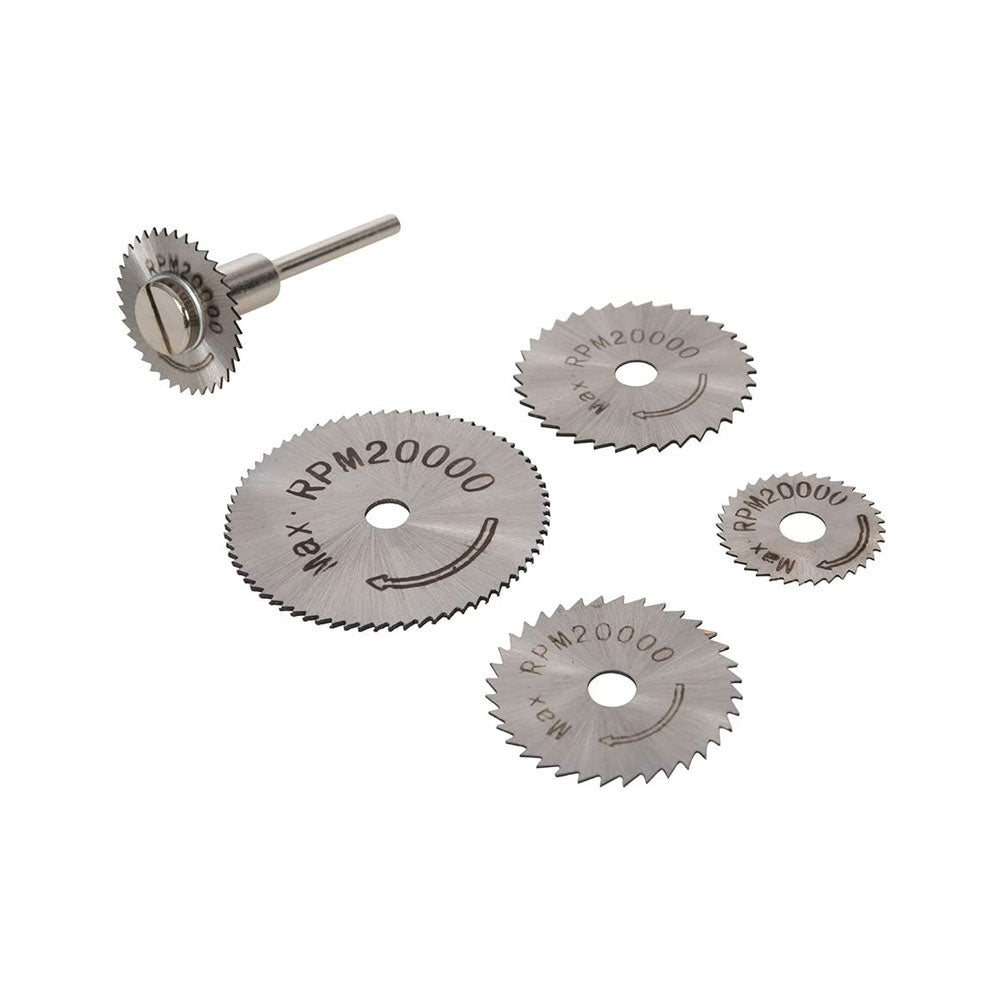 Silverline HSS Saw Disc Set of 6pce 22, 25, 32, 35 & 44mm - Silver Main image