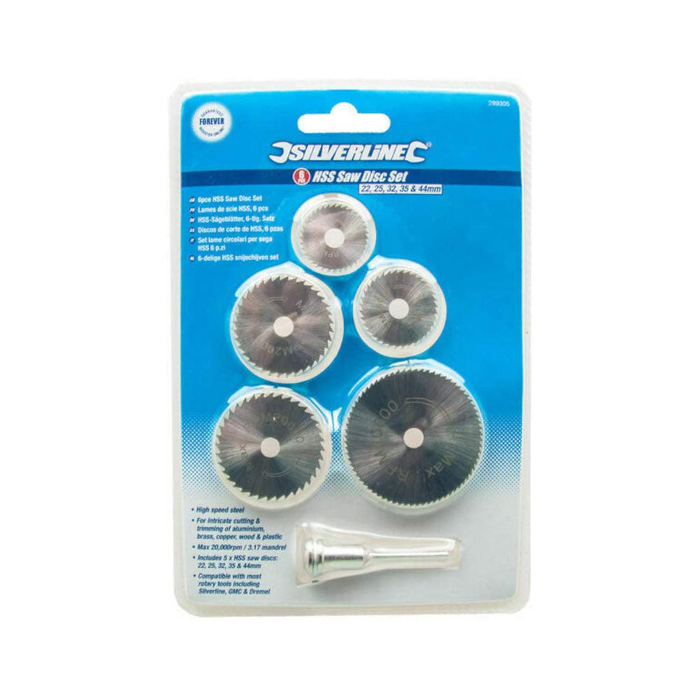 Silverline HSS Saw Disc Set of 6pce 22, 25, 32, 35 & 44mm - Silver - image 4