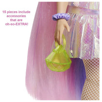Barbie Extra Doll 2 In Shimmery Look with Pet Puppy Toy - Multicolour