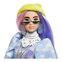 Barbie Extra Doll 2 In Shimmery Look with Pet Puppy Toy - Multicolour
