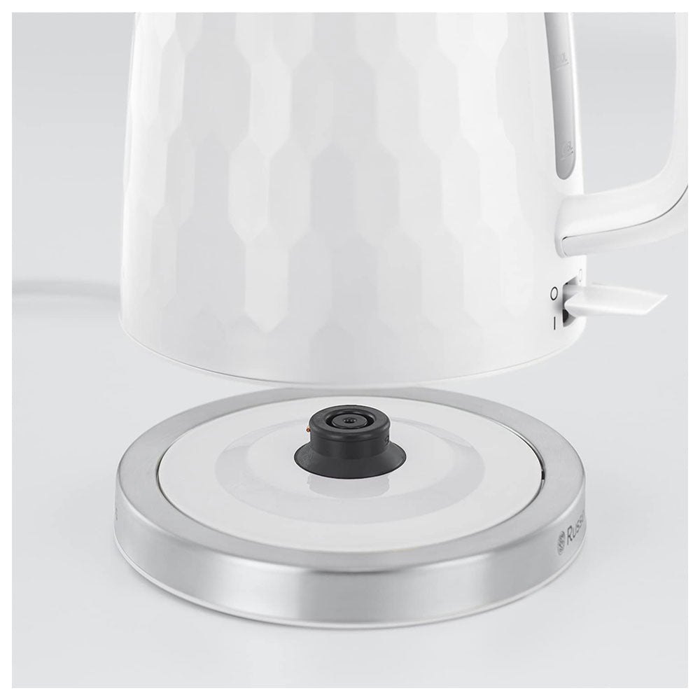 Russell Hobbs Contemporary Honeycomb Cordless Electric Jug Kettle 3000 W 1.7 Litres - White