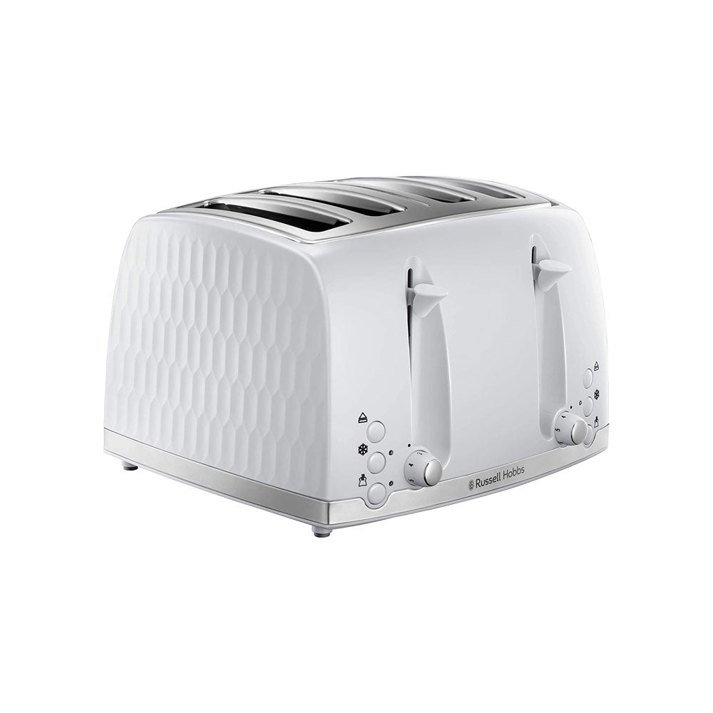 Russell Hobbs Contemporary Honeycomb 4 Slice Toaster 1500 W - White Main image