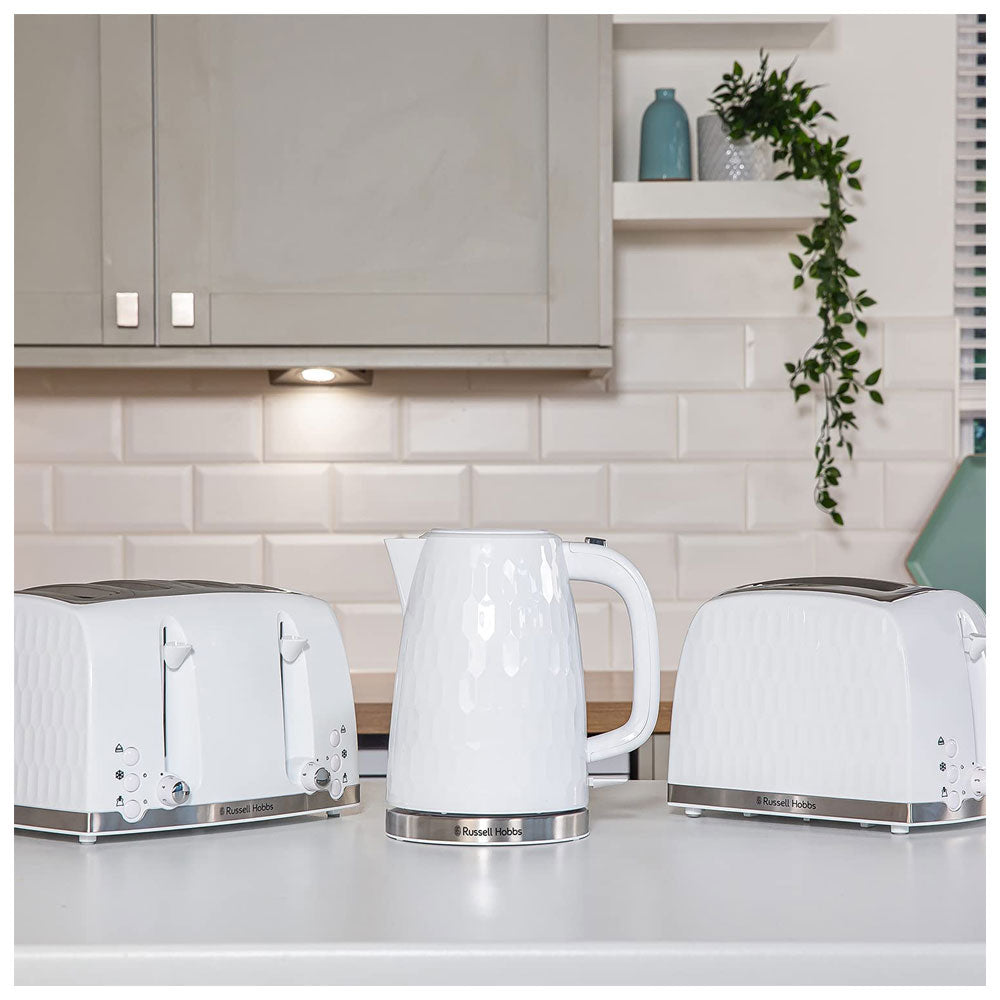 Russell Hobbs Contemporary Honeycomb 4 Slice Toaster 1500 W - White