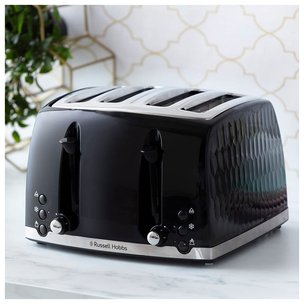 Russell Hobbs Contemporary Honeycomb 4 Slice Toaster 1500 W - Black