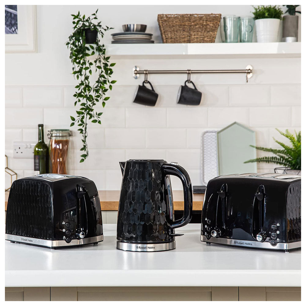 Russell Hobbs Contemporary Honeycomb 4 Slice Toaster 1500 W - Black
