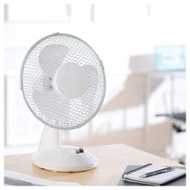 Fine Elements Oscillating 9 Inch Desk Fan with 2 Speed Settings -White