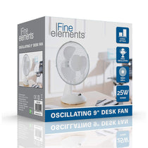 Fine Elements Oscillating 9 Inch Desk Fan with 2 Speed Settings -White