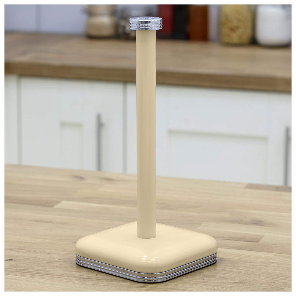 Swan Retro Kitchen Roll Holder with Steel Weighted Base Metal - Cream