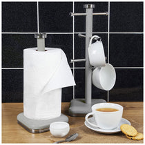 Swan Retro Kitchen Roll Holder with Steel Weighted Base Metal - Grey