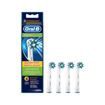 Oral B CrossAction Electric Rechargeable Toothbrush Replacement Refills Heads (4 Pack) - White