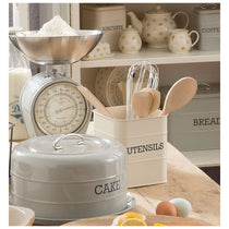 KitchenCraft Living Nostalgia Metal Kitchen Utensil Holder 15 x 16 cm - Antique Cream